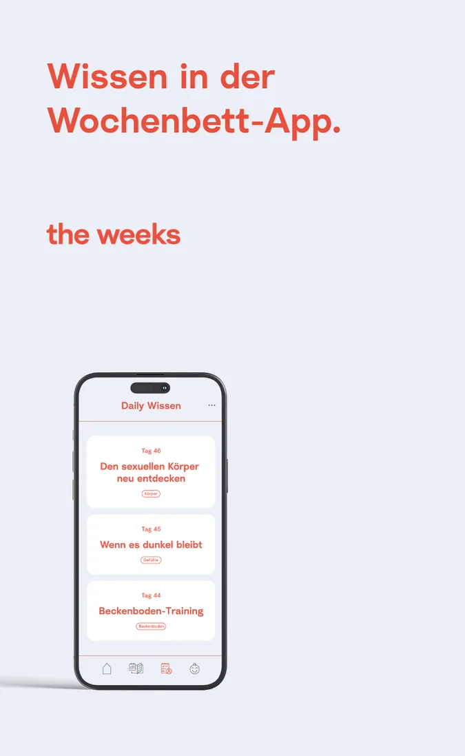 Wissen in der Wochenbett-App. the weeks App mit täglichem Wochenbett-Wissen